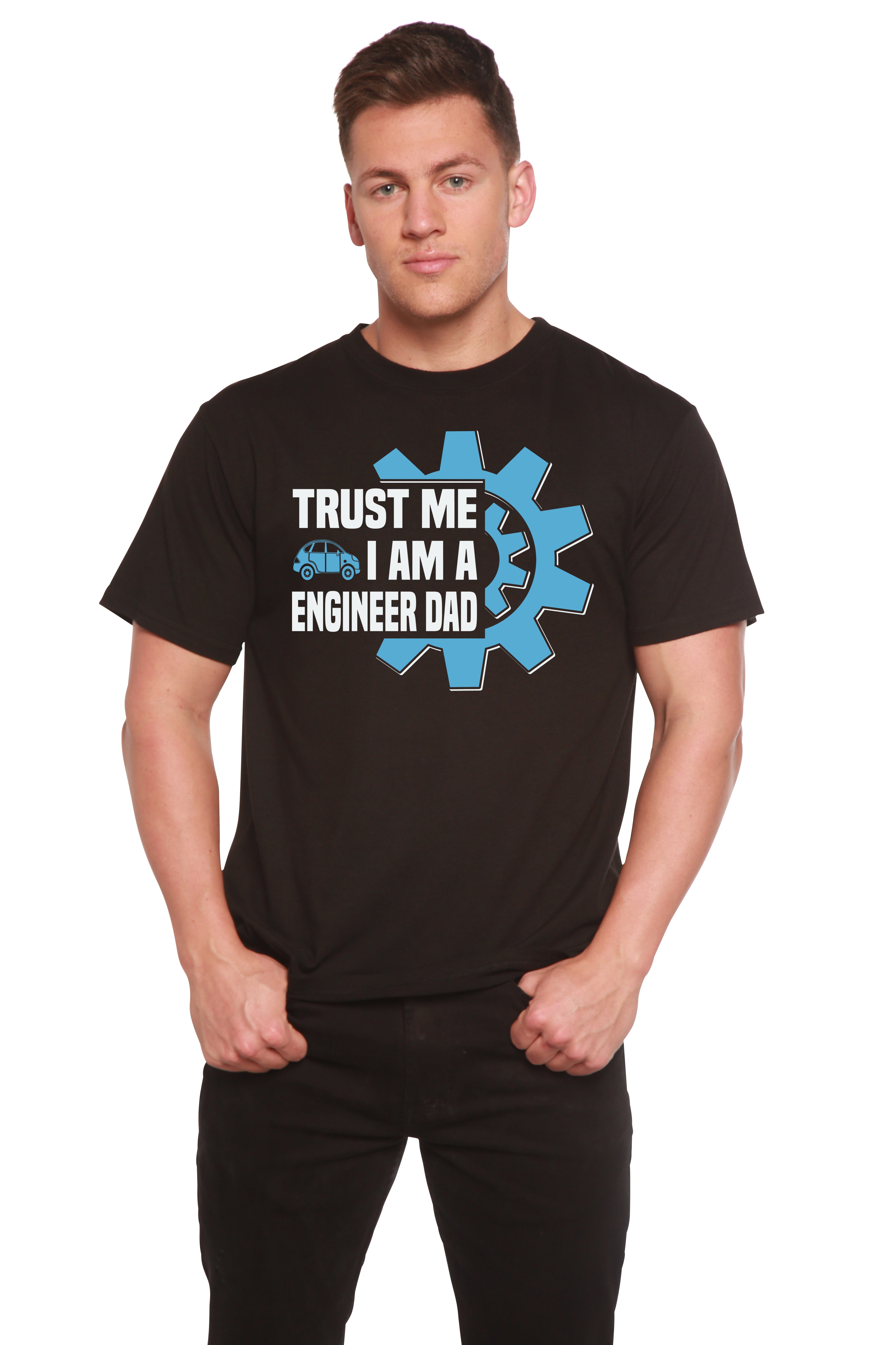 Spun Bamboo Trust Me I'm a Engineer Dad Men's Bamboo Viscose/Organic Cotton Short Sleeve Graphic T-Shirt — side view