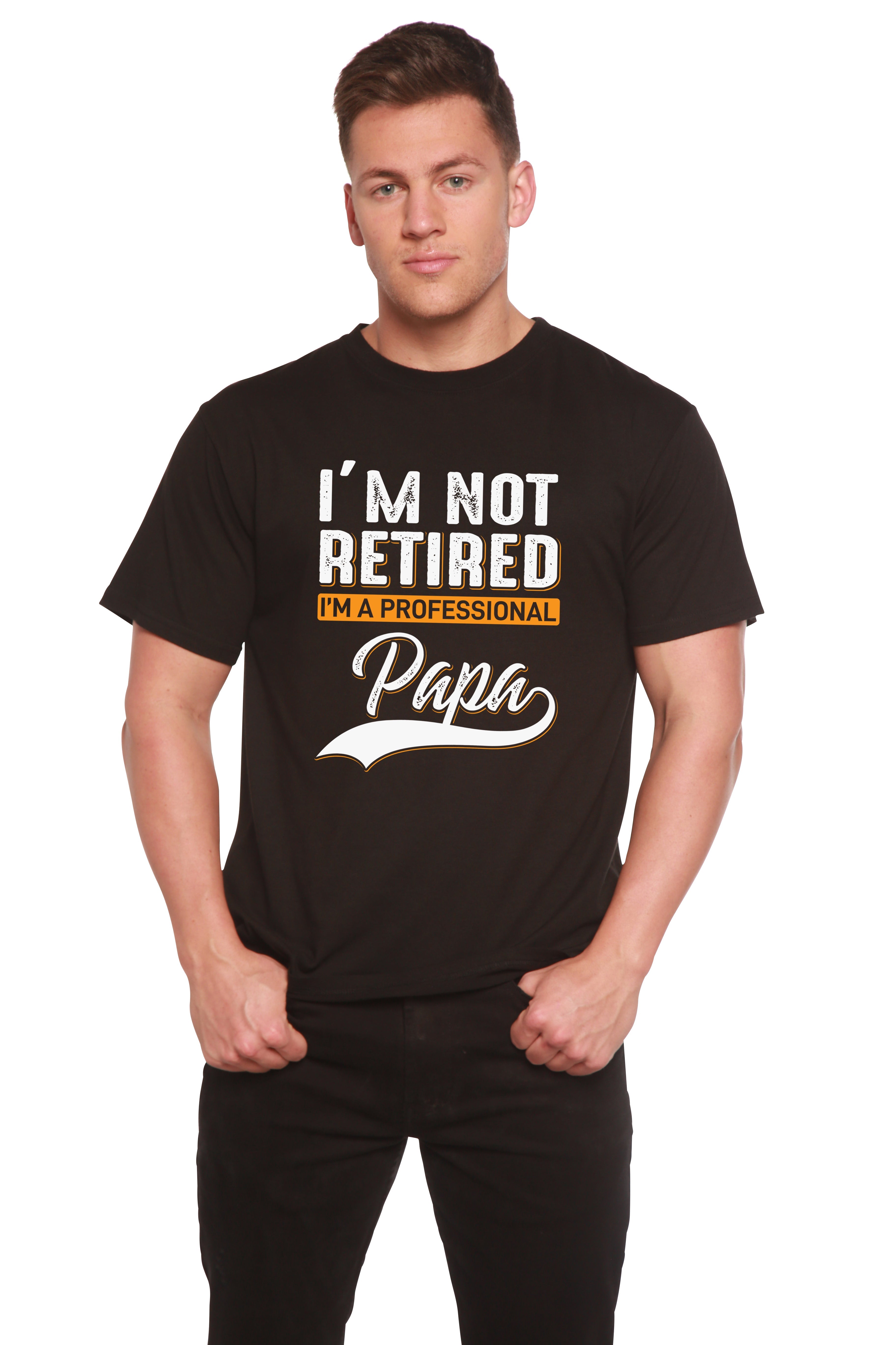 Spun Bamboo I'm not Retired Men's Bamboo Viscose/Organic Cotton Short Sleeve Graphic T-Shirt — side view