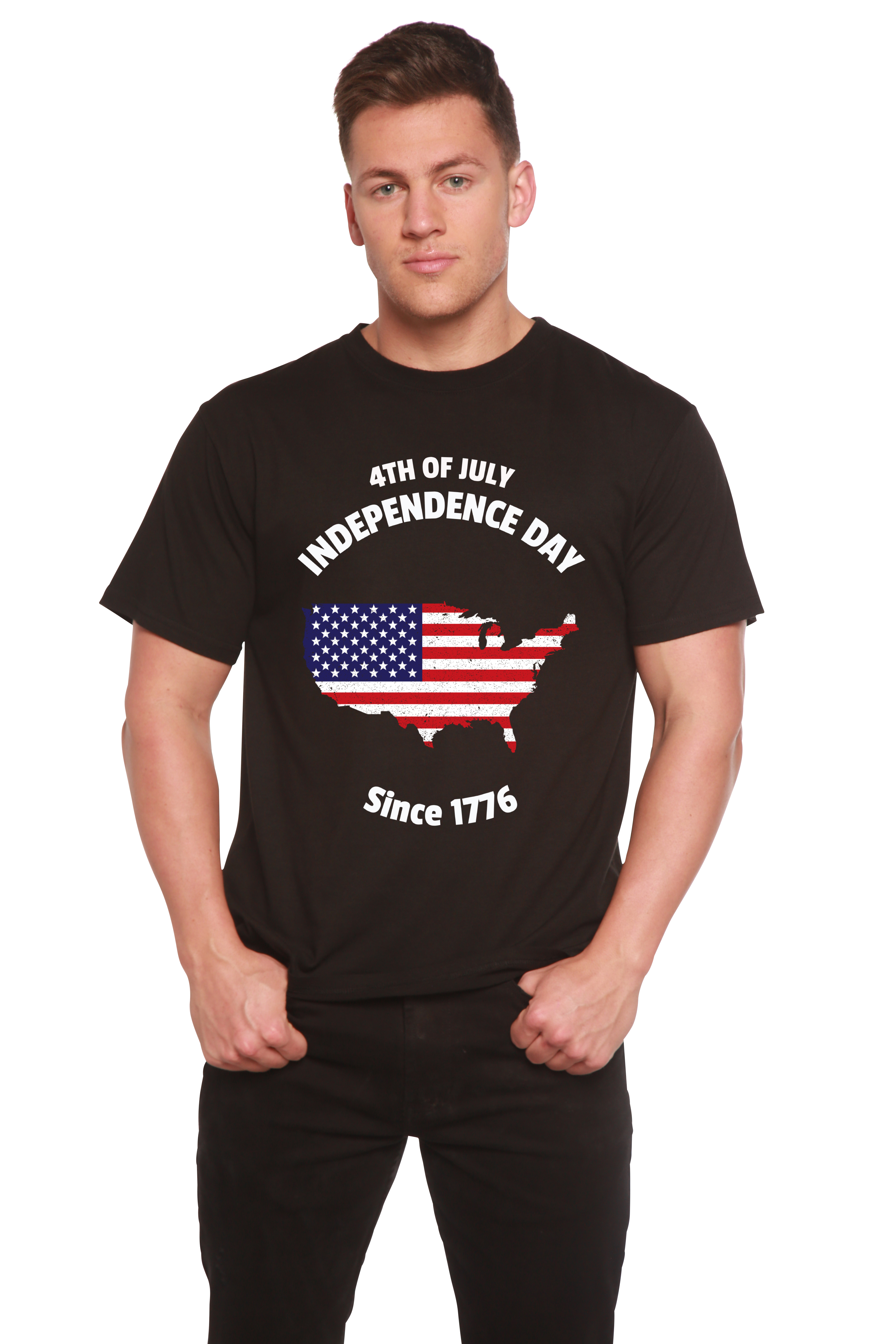 Spun Bamboo 4th of July Men's Bamboo Viscose/Organic Cotton Short Sleeve Graphic T-Shirt — main product shot