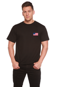 Spun Bamboo American Flag Men's Bamboo Viscose/Organic Cotton Short Sleeve Graphic T-Shirt — lifestyle context