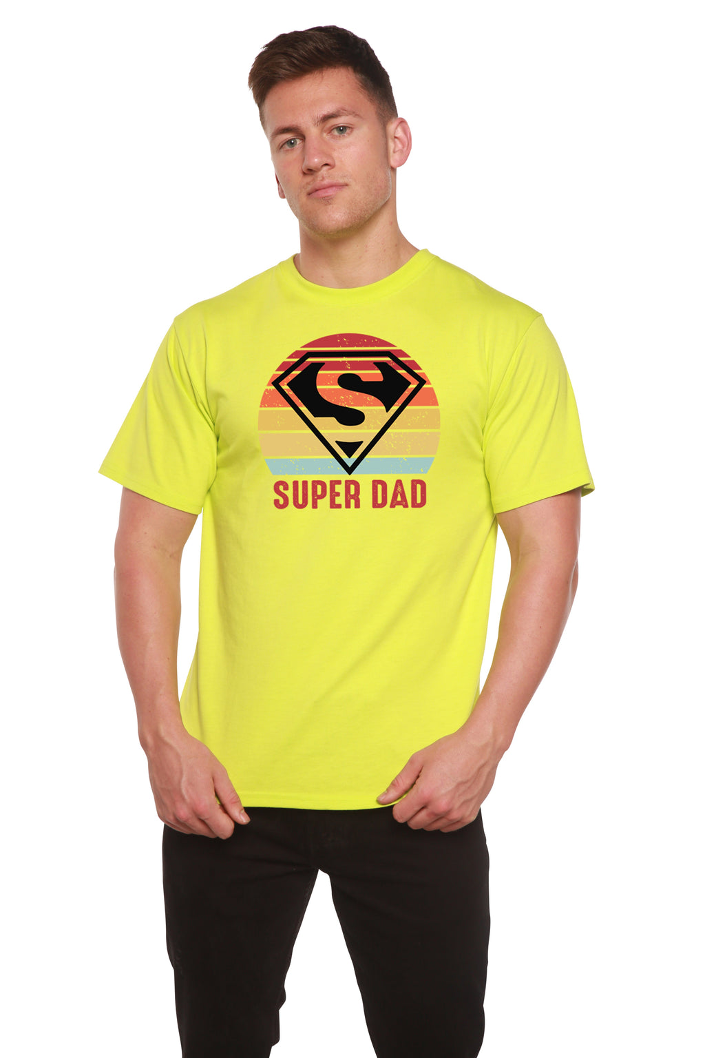 Spun Bamboo Super Dad Men's Bamboo Viscose/Organic Cotton Short Sleeve Graphic T-Shirt — color detail