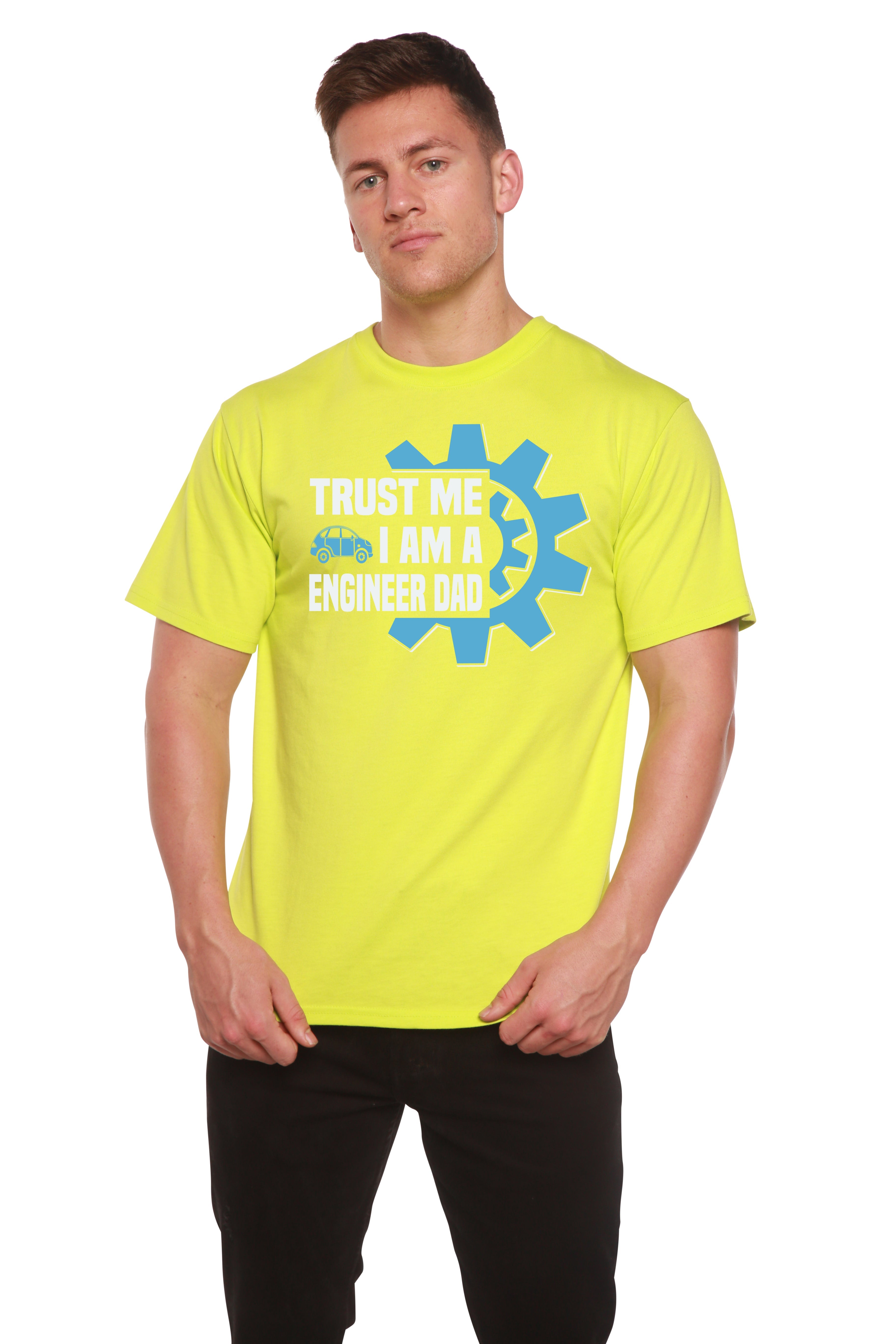 Spun Bamboo Trust Me I'm a Engineer Dad Men's Bamboo Viscose/Organic Cotton Short Sleeve Graphic T-Shirt — size reference