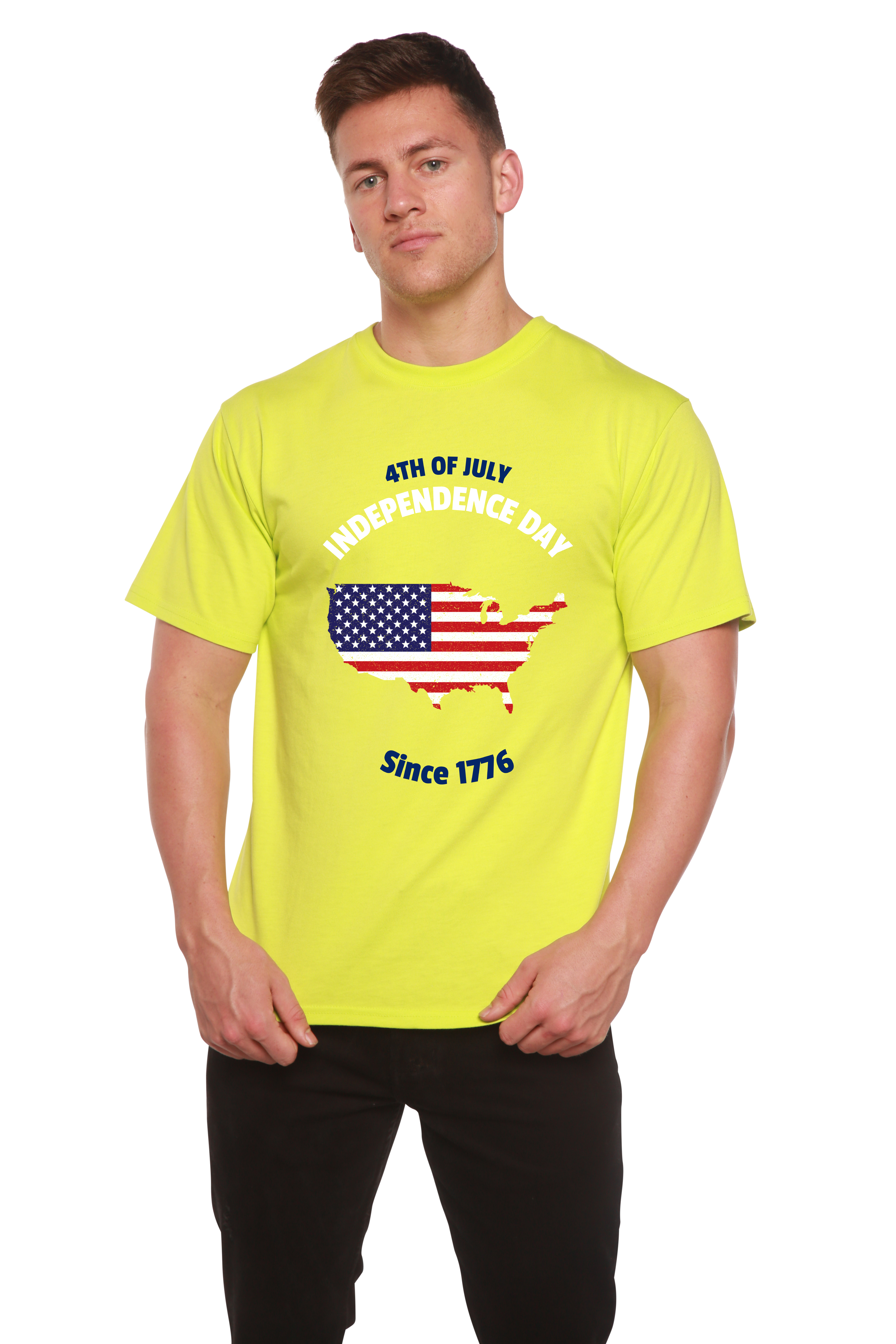 Spun Bamboo 4th of July Men's Bamboo Viscose/Organic Cotton Short Sleeve Graphic T-Shirt — alternative angle