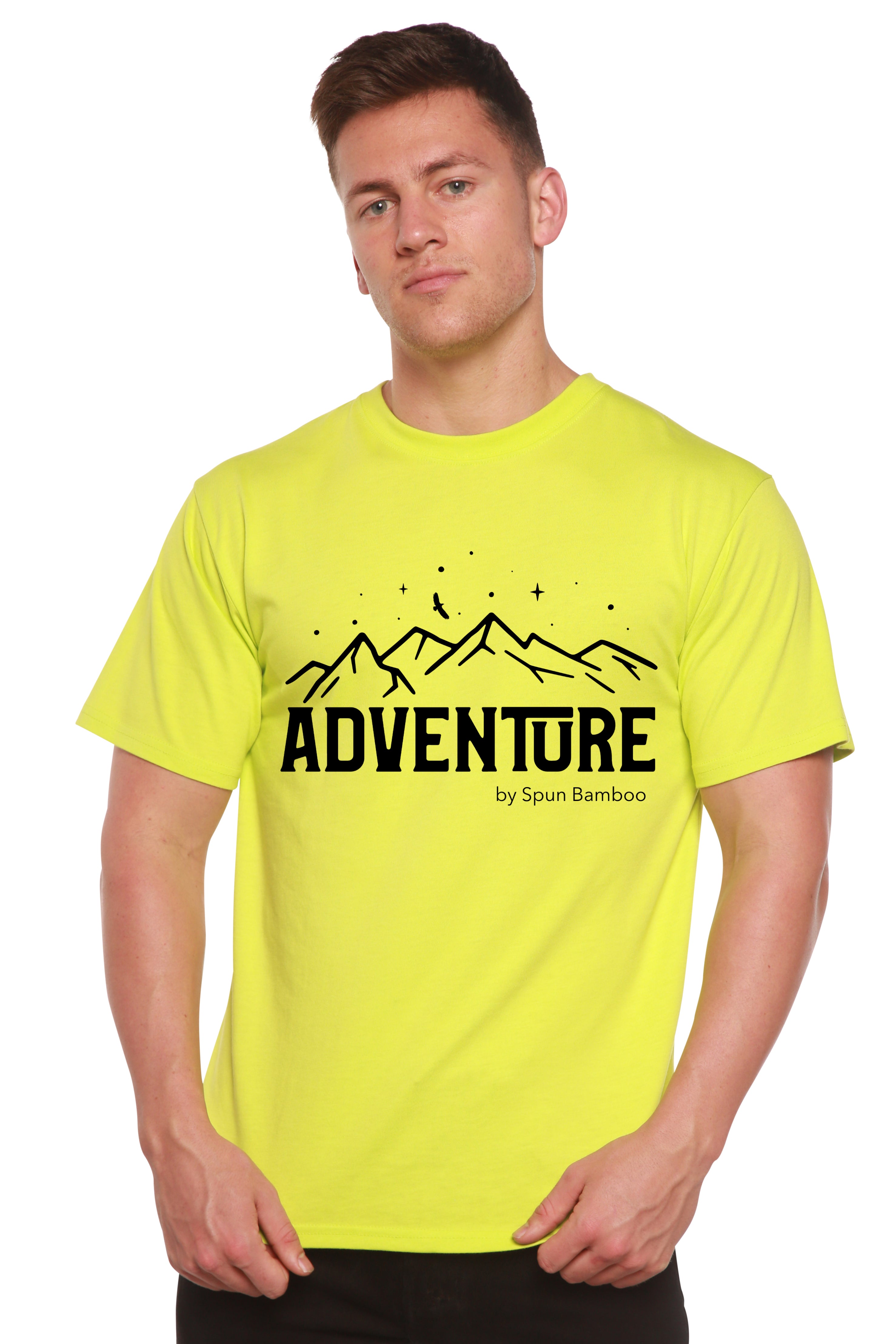 Spun Bamboo Adventure Printed Men's Bamboo Viscose/Organic Cotton Short Sleeve T-Shirt — in-use photo