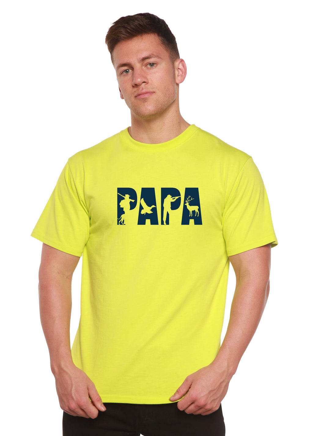 Spun Bamboo PAPA Men's Bamboo Viscose/Organic Cotton Short Sleeve Graphic T-Shirt — back view