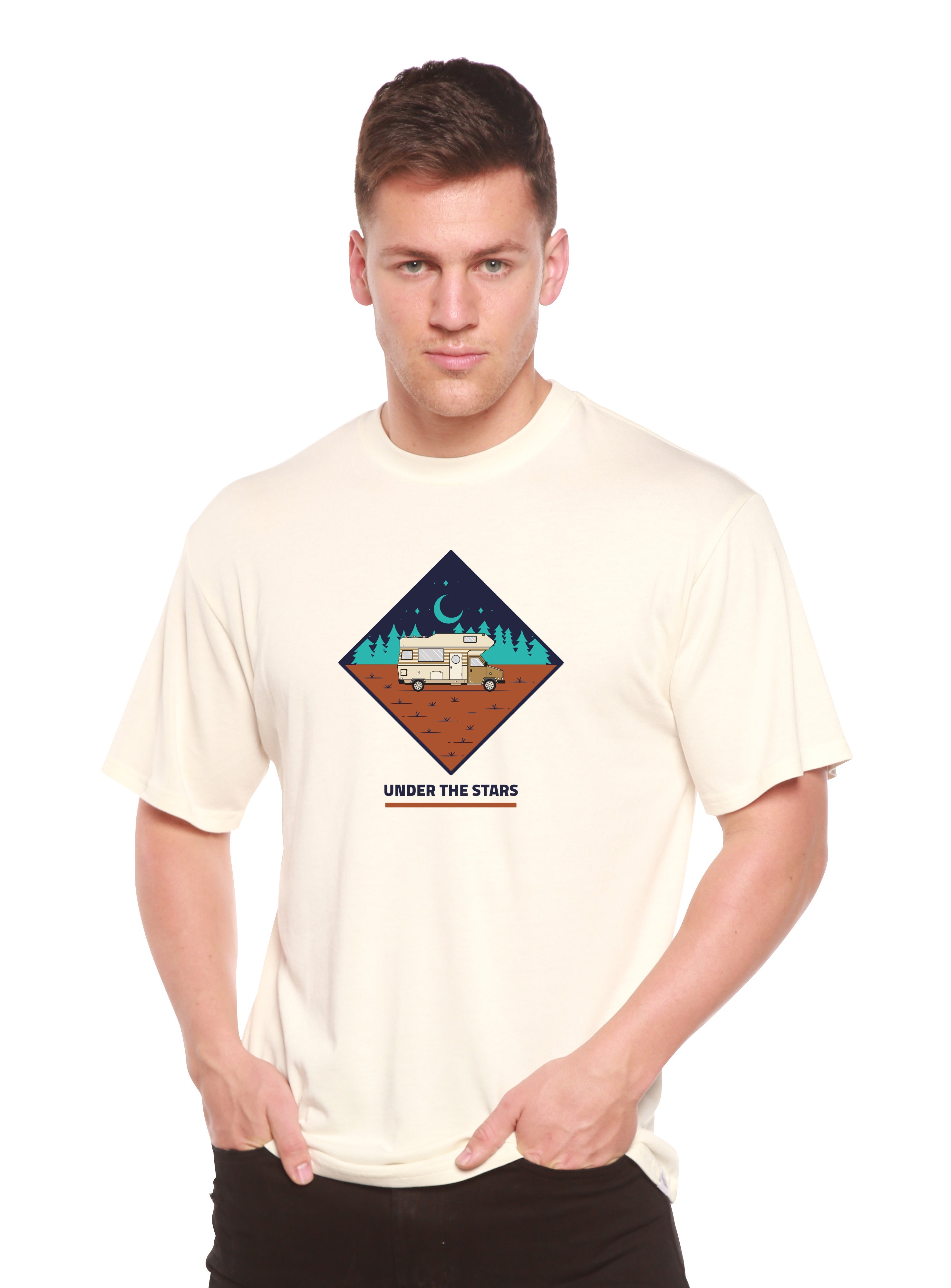 Spun Bamboo Under The Stars Men's Bamboo Short Sleeve Printed T-Shirt — main product shot