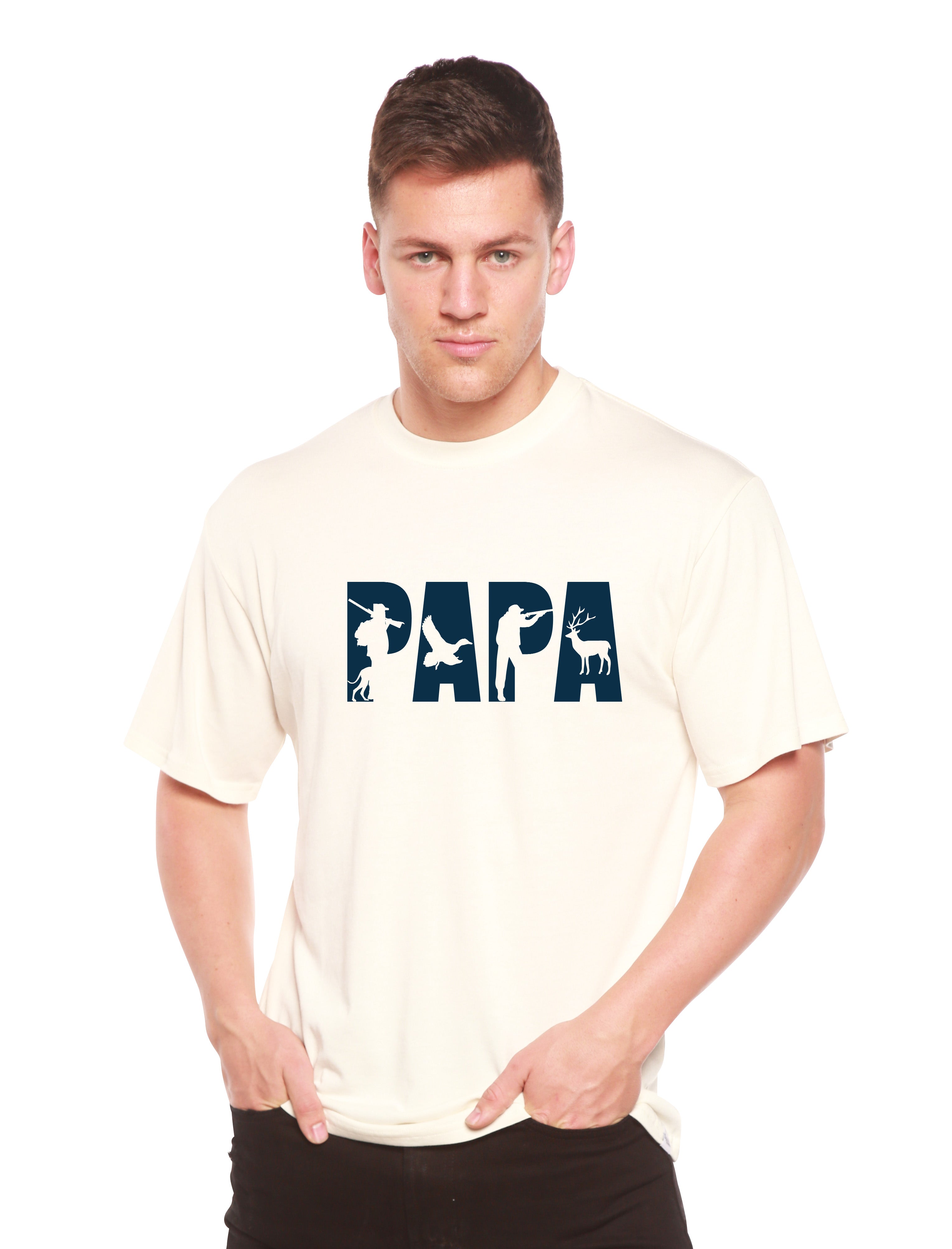 Spun Bamboo PAPA Men's Bamboo Viscose/Organic Cotton Short Sleeve Graphic T-Shirt — alternative angle