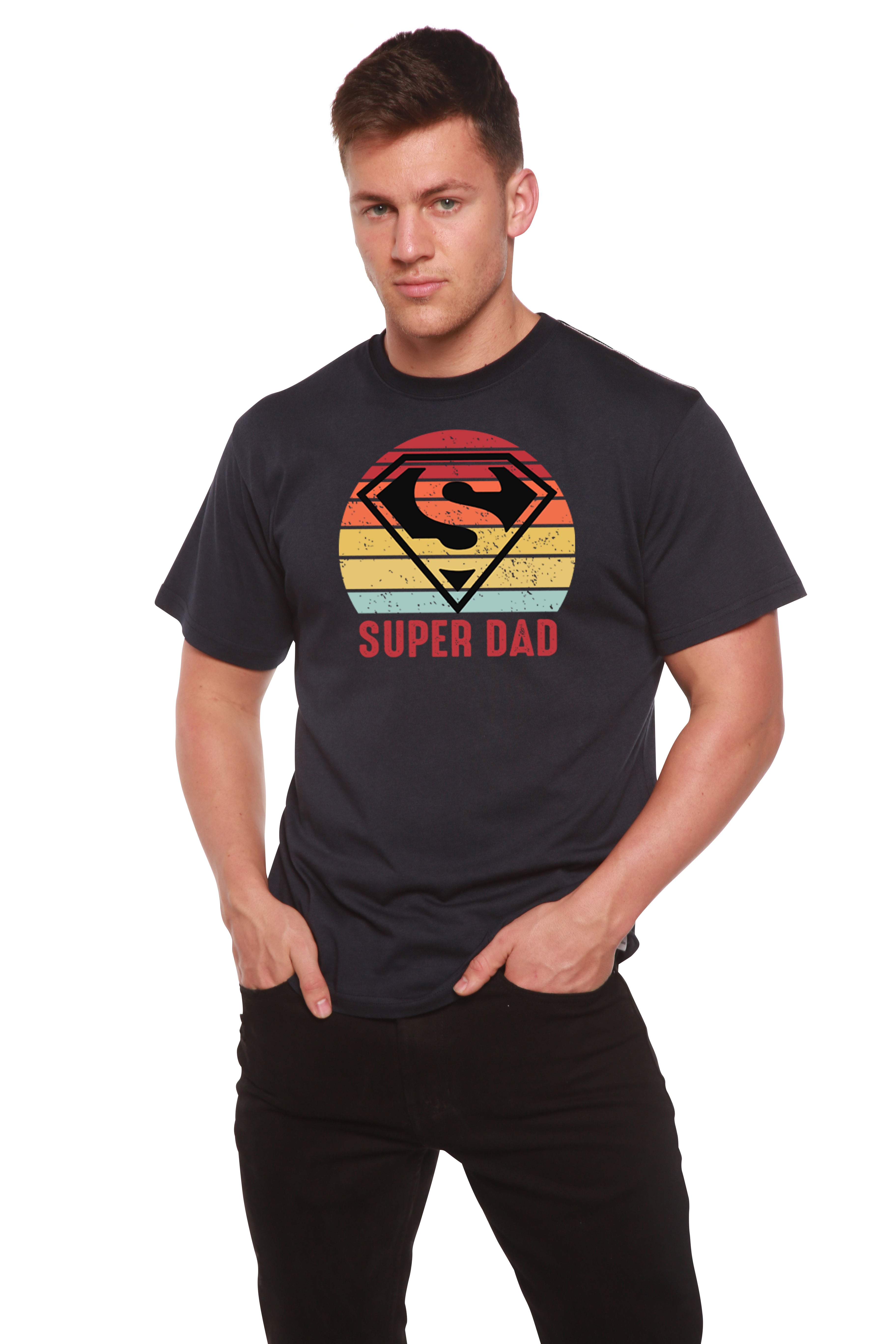 Spun Bamboo Super Dad Men's Bamboo Viscose/Organic Cotton Short Sleeve Graphic T-Shirt — main product shot