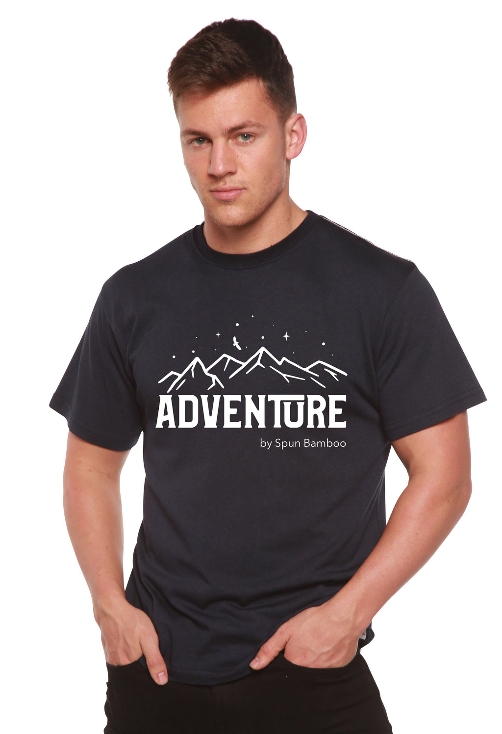 Spun Bamboo Adventure Printed Men's Bamboo Viscose/Organic Cotton Short Sleeve T-Shirt — color detail