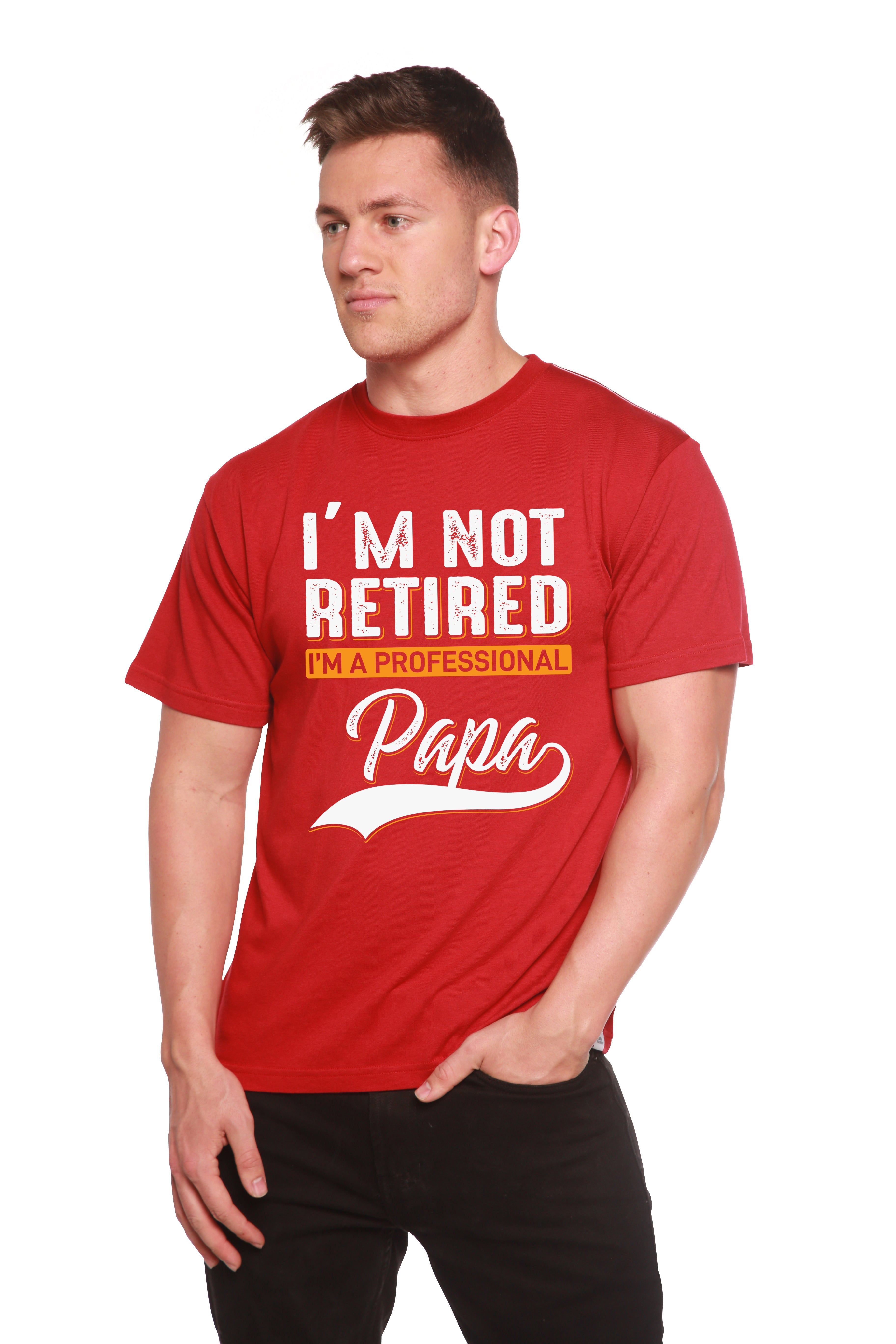 Spun Bamboo I'm not Retired Men's Bamboo Viscose/Organic Cotton Short Sleeve Graphic T-Shirt — packaging