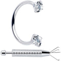 BodyCandy Double Gem Horseshoe Nose Ring Kit with Ball Grabber — main product shot