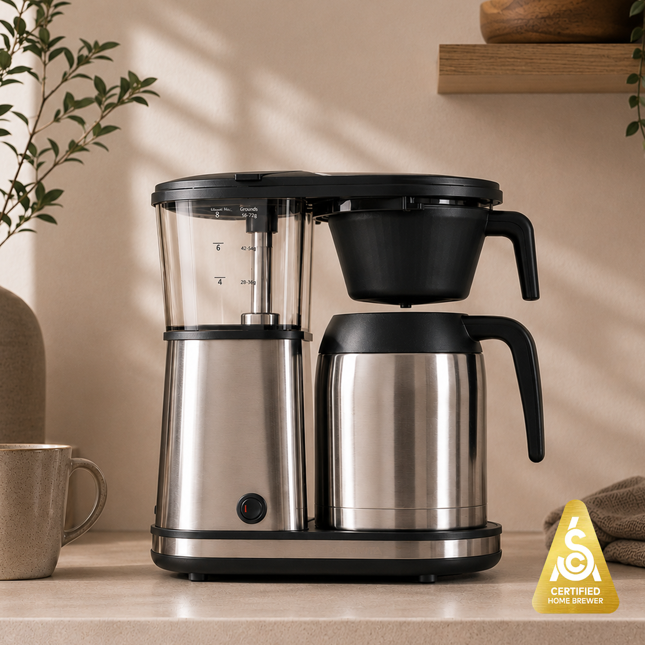 Connoisseur 8-Cup Drip Coffee Brewer One-Touch with Thermal Carafe and Hanging Basket - SCA Certified Home Brewer – Bonavita,