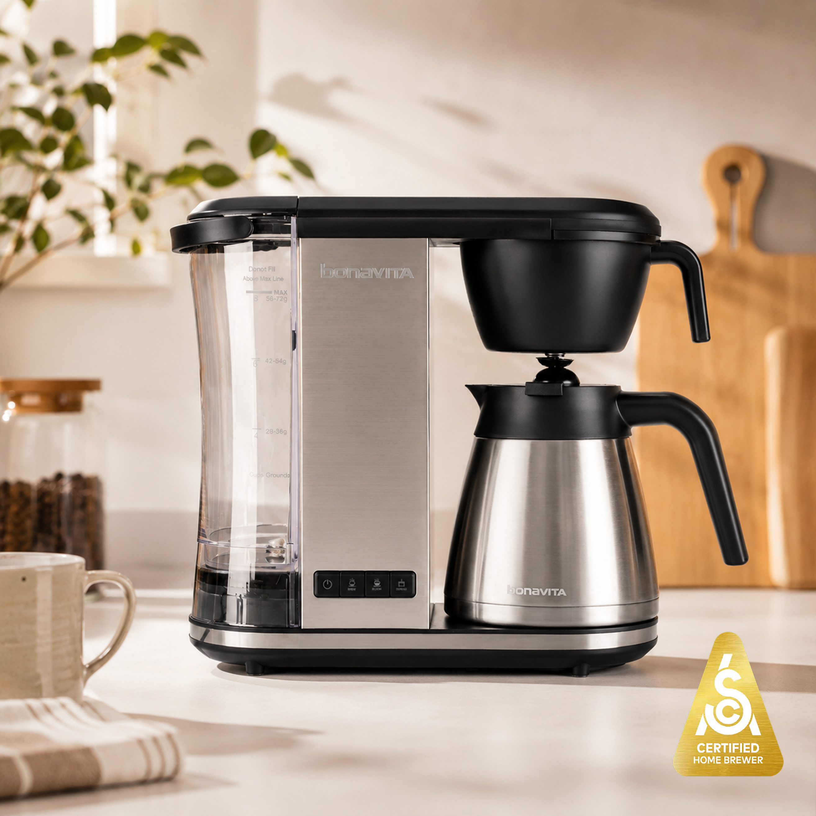 Enthusiast 8-Cup Drip Coffee Brewer with 1.3L Thermal or Glass Carafe – Bonavita, view 12