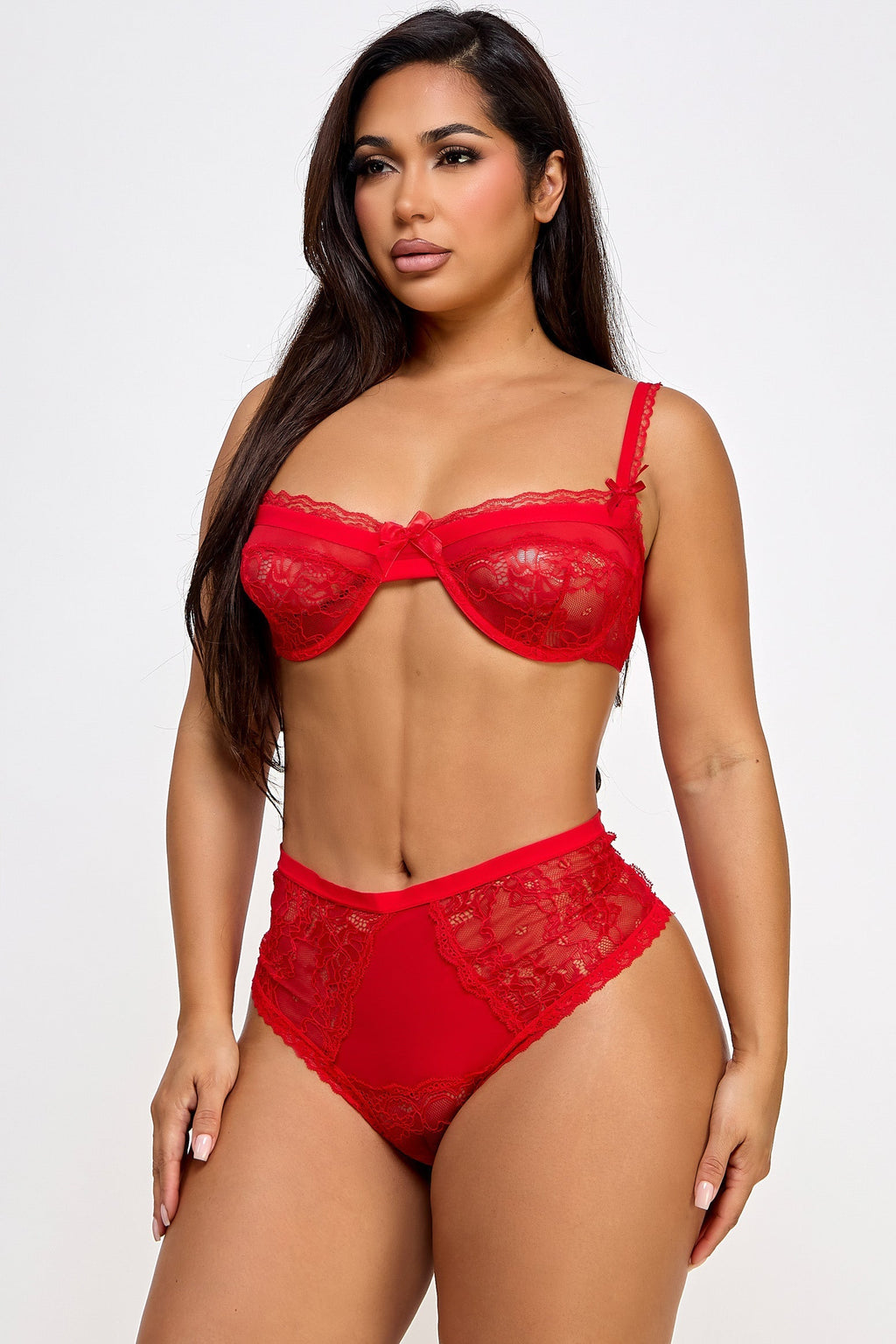Love Spark Cove | Intimate Apparel, Pleasure Shop & Free Shipping BW1586RD Lacey Loving Set — detail close-up