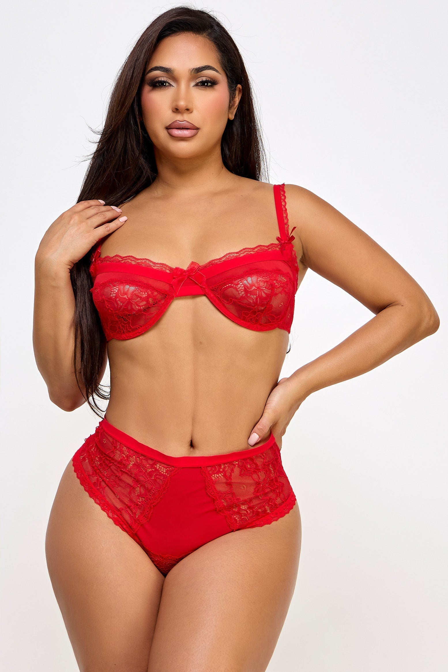 Love Spark Cove | Intimate Apparel, Pleasure Shop & Free Shipping BW1586RD Lacey Loving Set — back view
