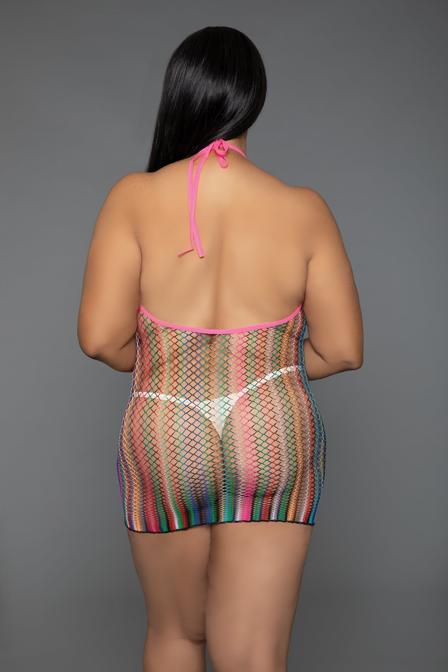 Love Spark Cove | Intimate Apparel, Pleasure Shop & Free Shipping BWB42 Rainbow Halter Minidress — alternative angle