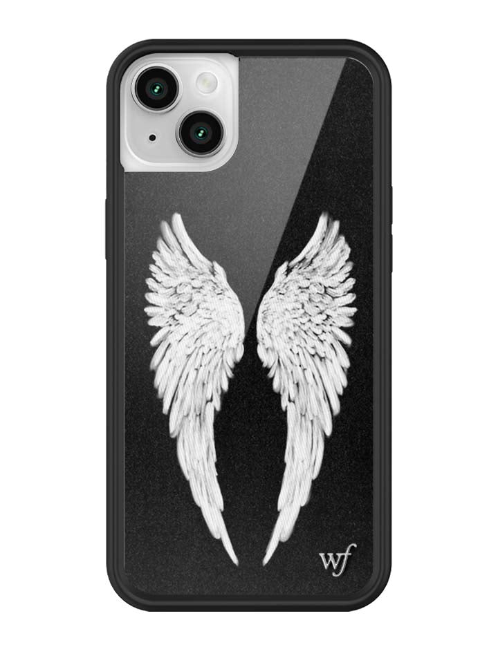 Wildflower Cases Angel Baby | Black iPhone Case — flat-lay composition