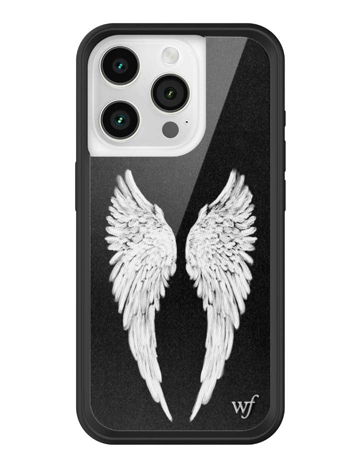 Wildflower Cases Angel Baby | Black iPhone Case — in-use photo