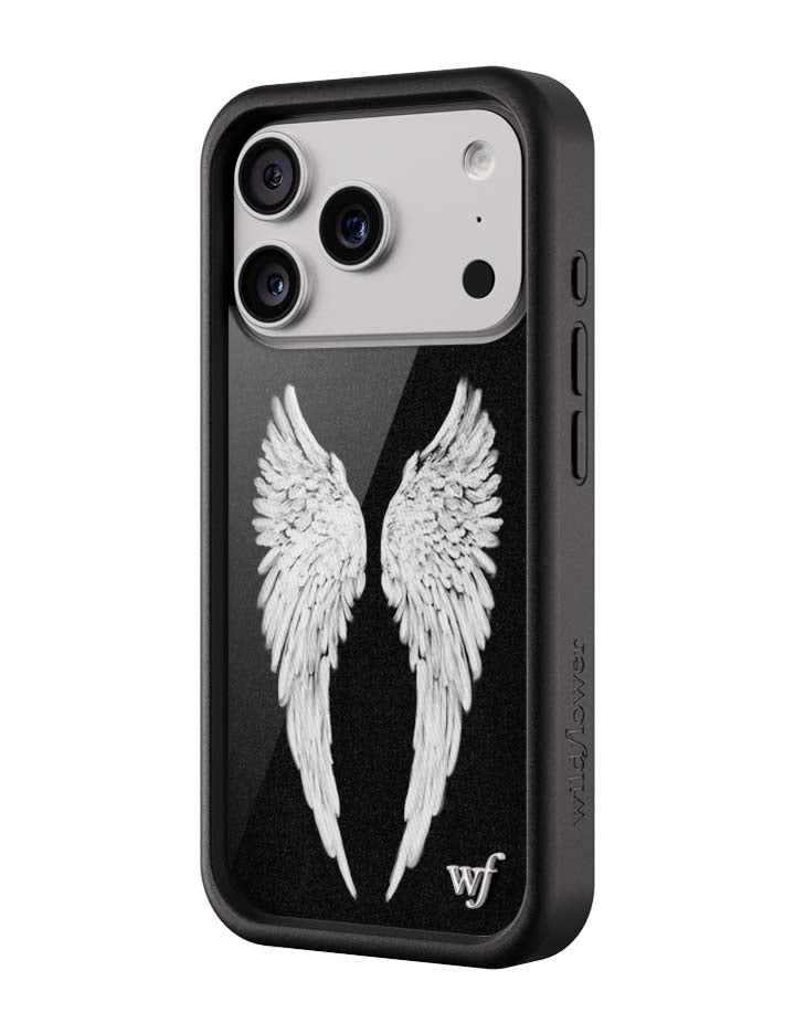 Wildflower Cases Angel Baby | Black iPhone Case — back view