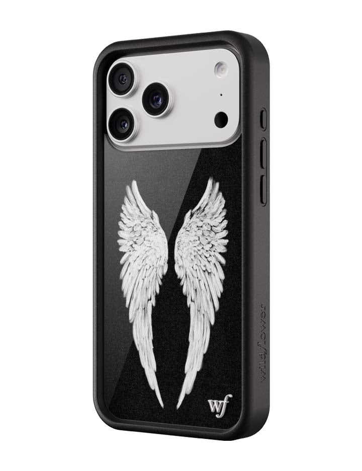 Wildflower Cases Angel Baby | Black iPhone Case — detail close-up