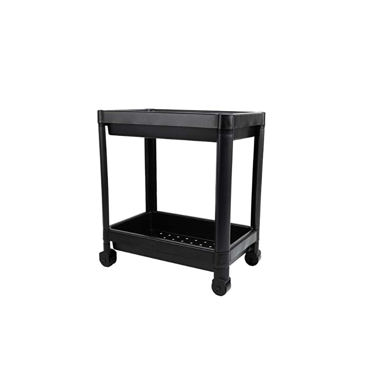 Decobella 2-Tier Wheeled Storage Cart - Kitchen & Bathroom Organizer, Durable Plastic, Easy Assembly