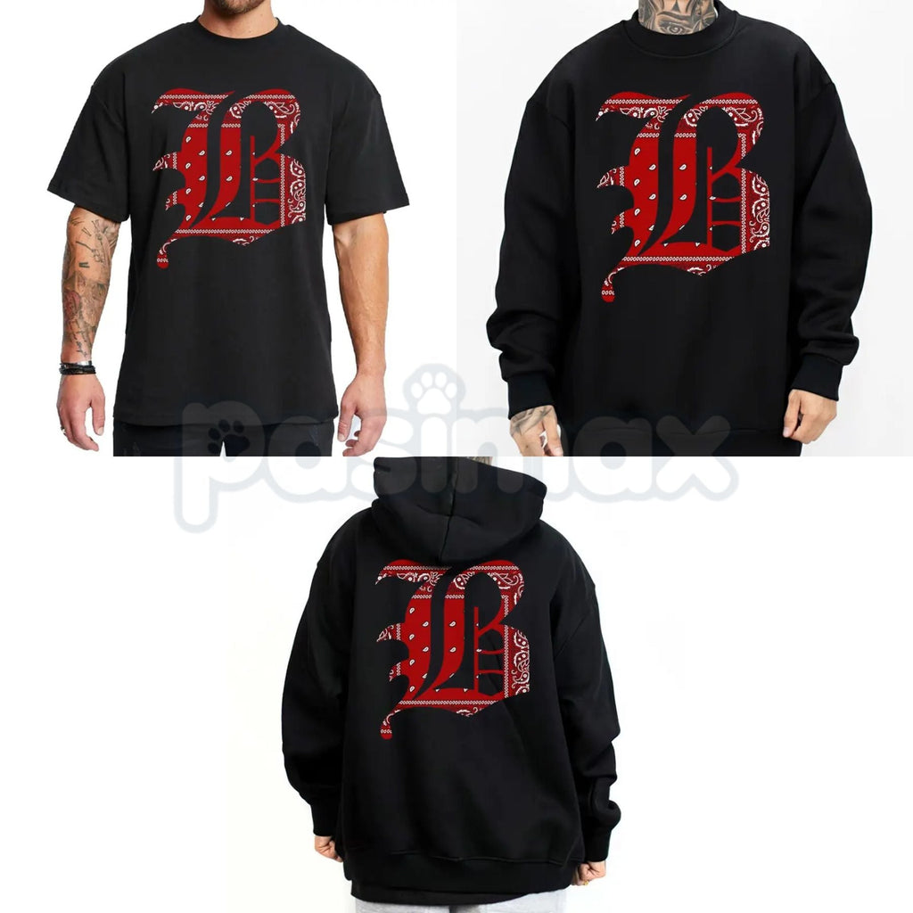 B Bandana Lettering Chicano Shirt – Chicana Cholo Lowrider Style Hoodie & West Coast Aesthetic Sweatshirt
