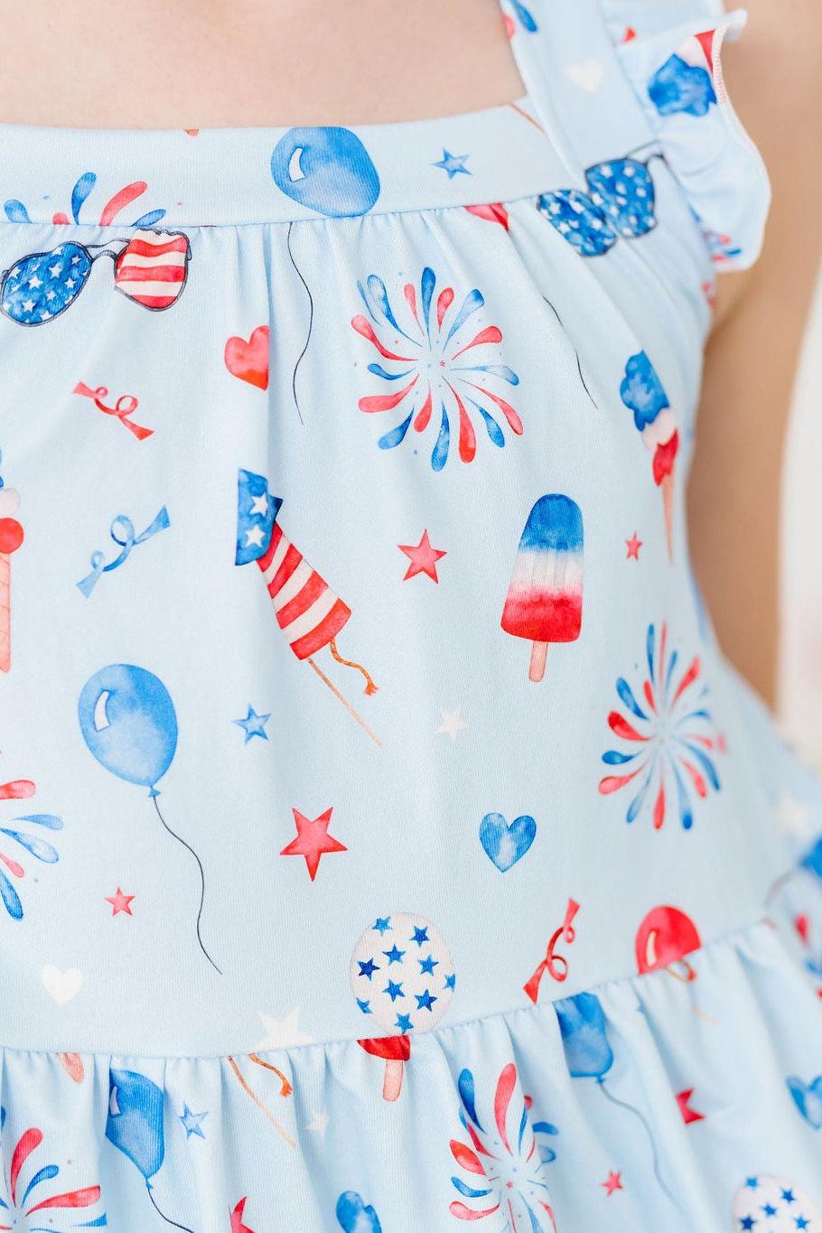 Mila & Rose ® Baby You're a Firework Ruffle Cross Back Dress — lifestyle context