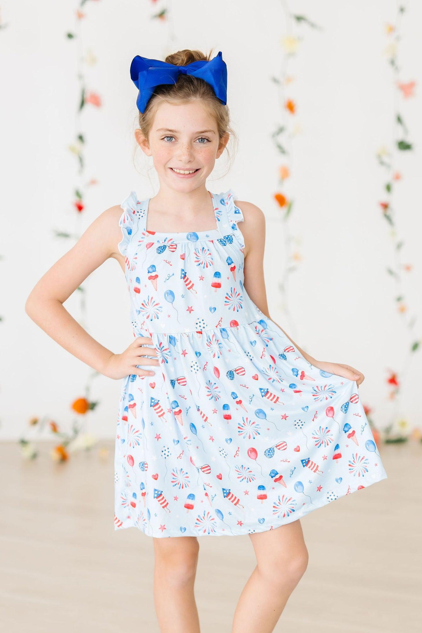 Mila & Rose ® Baby You're a Firework Ruffle Cross Back Dress — main product shot