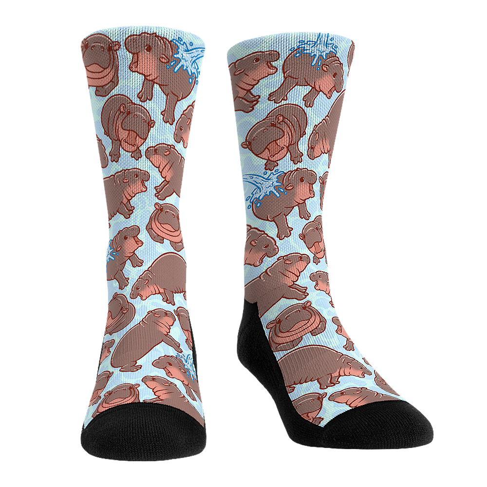 Rock 'Em Socks Rock 'Em Socks Moo Deng (Baby Hippo) - All-Over — main product shot