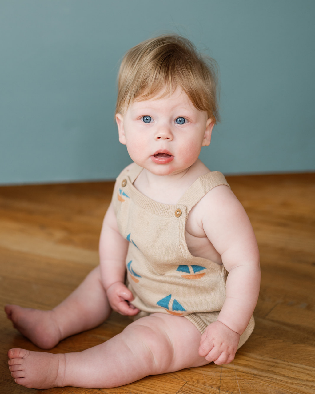 Dear Hayden Frankie Romper Sand Dollar — main product shot