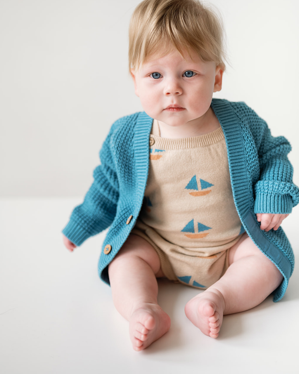 Dear Hayden Frankie Romper Sand Dollar — detail close-up