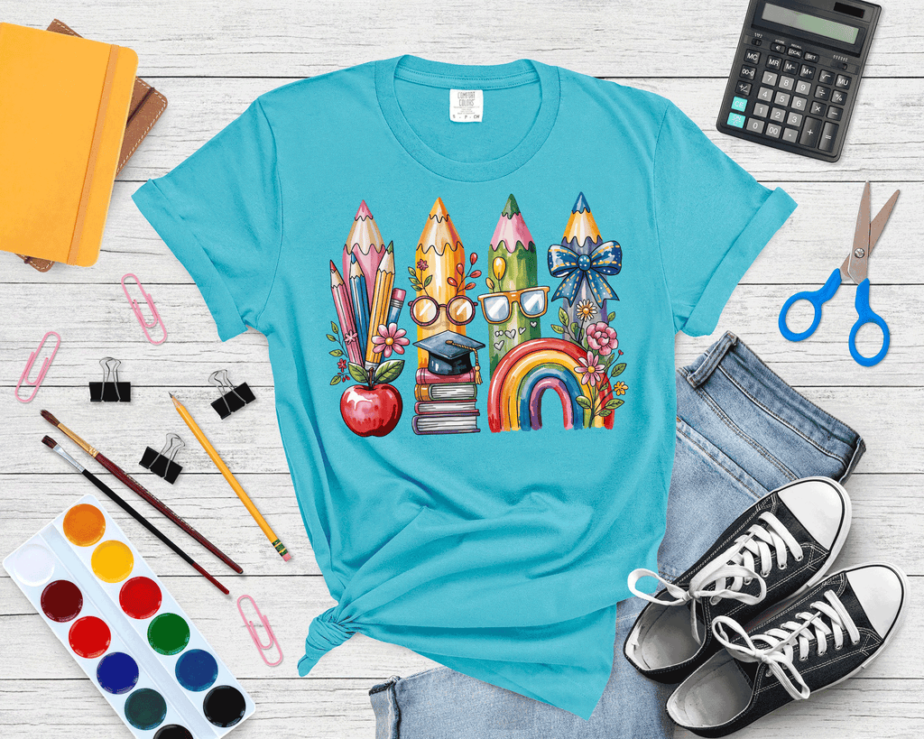A Blessed Texas Mess Boutique Teacher Back To School Coquette Bow Pencils Cute Gift — lifestyle worn / used context