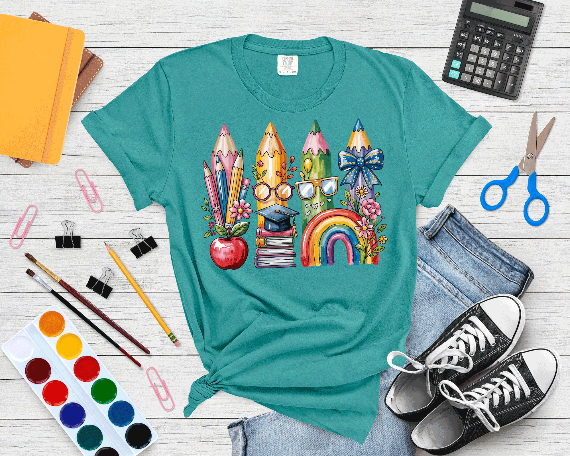 A Blessed Texas Mess Boutique Teacher Back To School Coquette Bow Pencils Cute Gift — main product shot