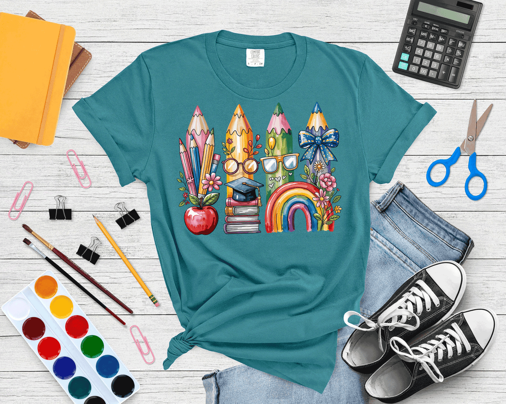 A Blessed Texas Mess Boutique Teacher Back To School Coquette Bow Pencils Cute Gift — construction detail