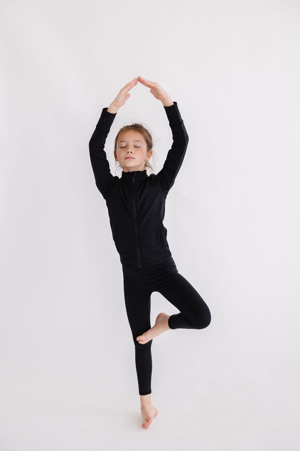 Mila & Rose ® SALE Balanced Black Full-Zip Ruffle Active Jacket — comparison shot
