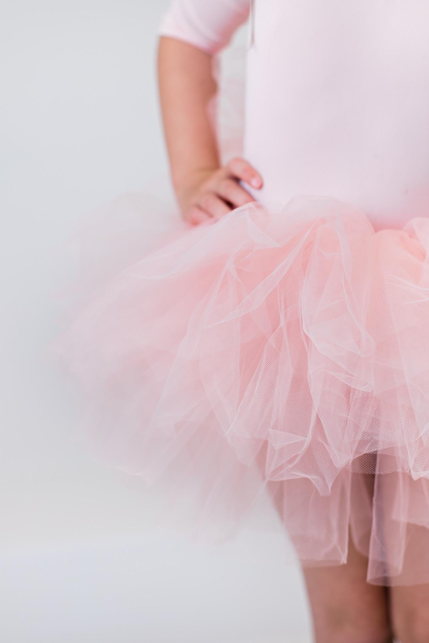 Mila & Rose ® Ballet Pink 3/4 Tutu Leotard — back view