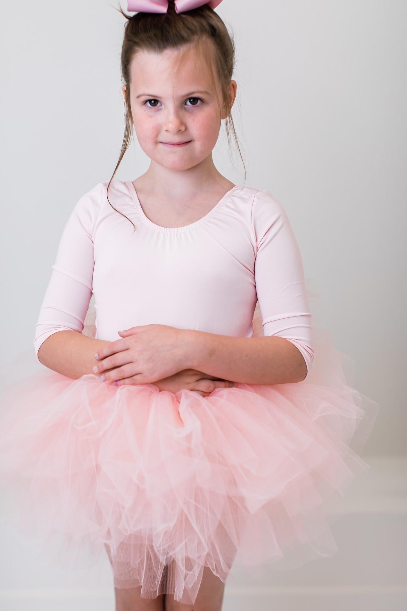 Mila & Rose ® Ballet Pink 3/4 Tutu Leotard — alternative angle