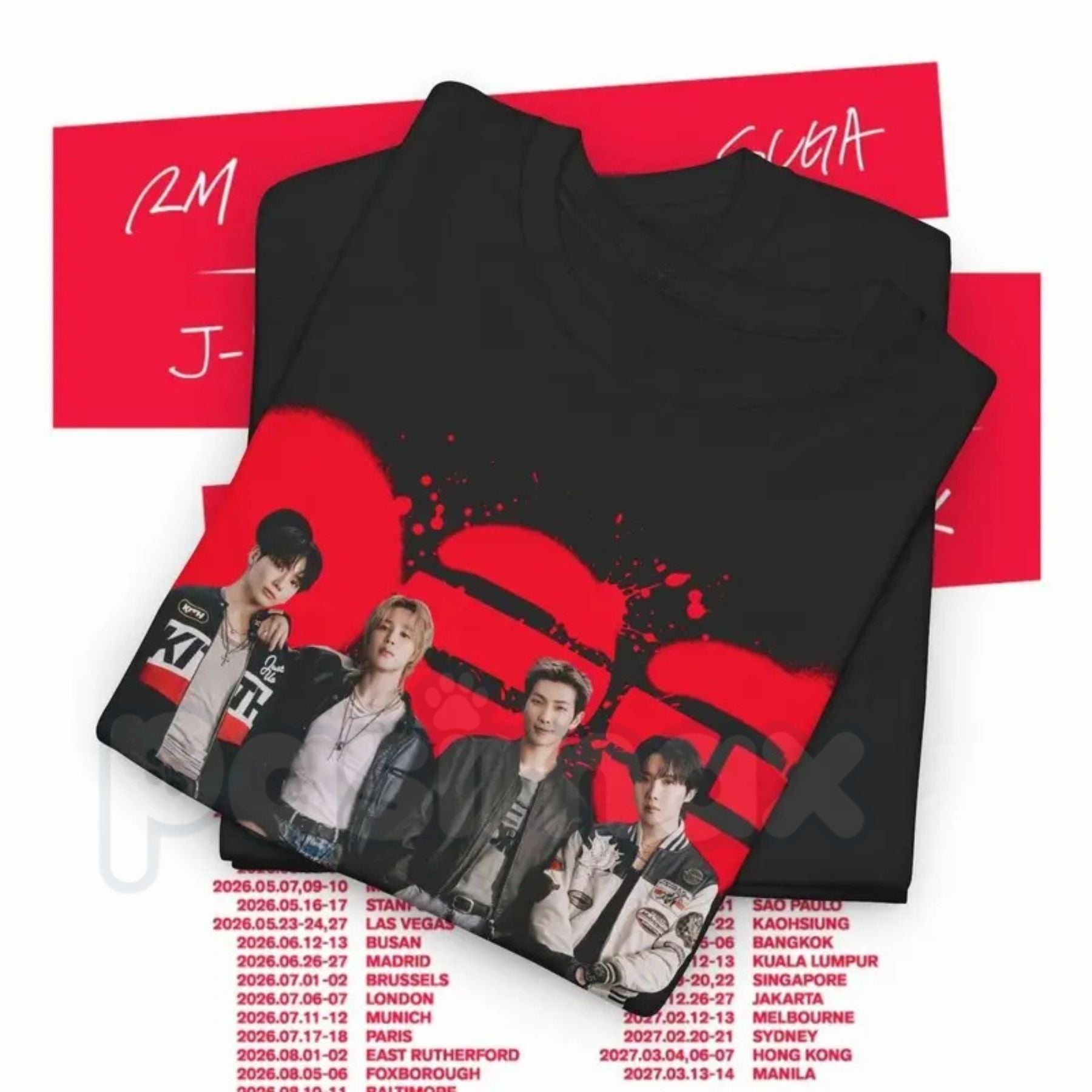 Bangtan Members "Arirang Magazine" Graphic T-Shirt – Retro K-Pop Editorial Fan Tee, Premium 100% Cotton Bangtan Boys Tribute Top, Soft Lived-In Heavyweight Seoul Style Shirt, Made in USA