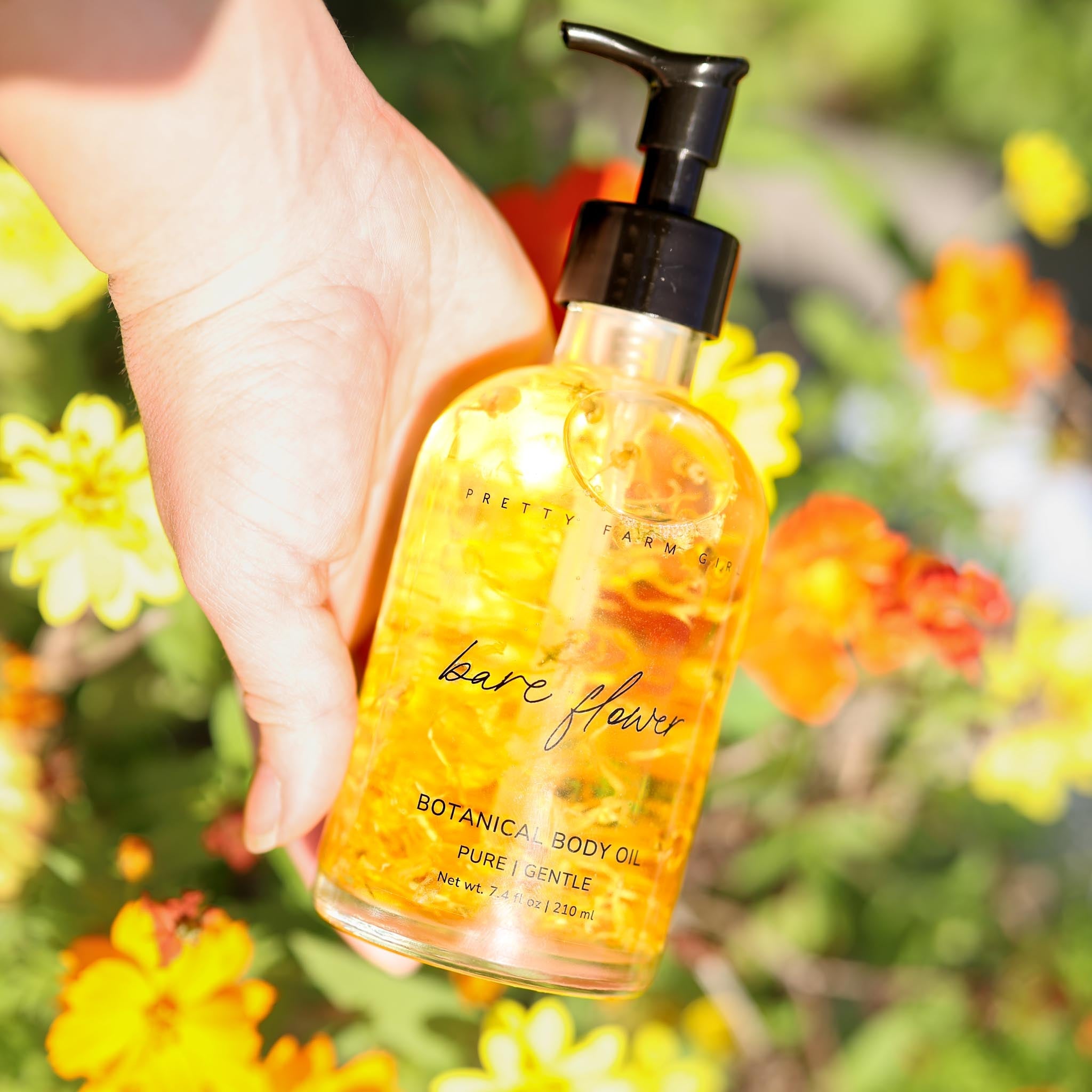 Pretty farm girl Bare Flower Natural Fragrance Free Body Oil - Best for Sensitive Skin — main product shot
