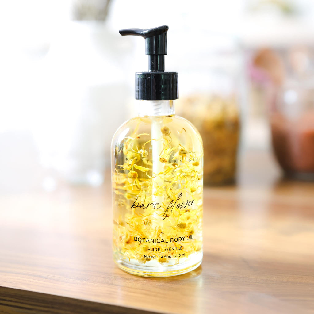 Pretty farm girl Bare Flower Natural Fragrance Free Body Oil - Best for Sensitive Skin — lifestyle context