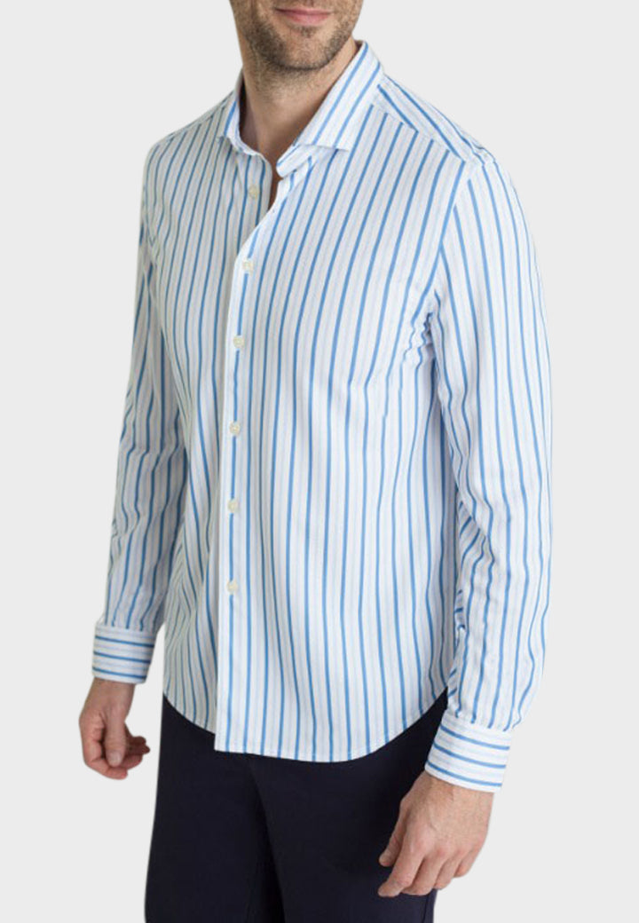 Buki Barrett Stripe Long Sleeve Tech Shirt — detail close-up