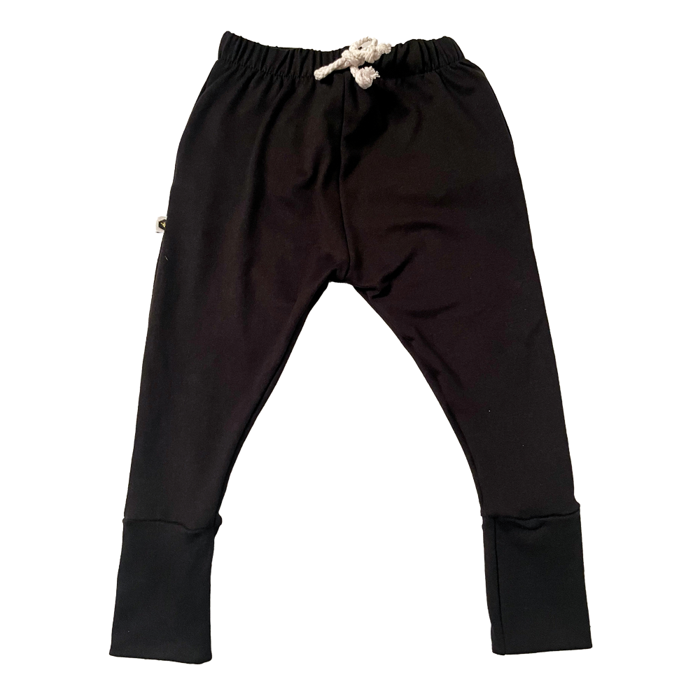 bumblitostore Bamboo Jogger Pants in Black — detail close-up