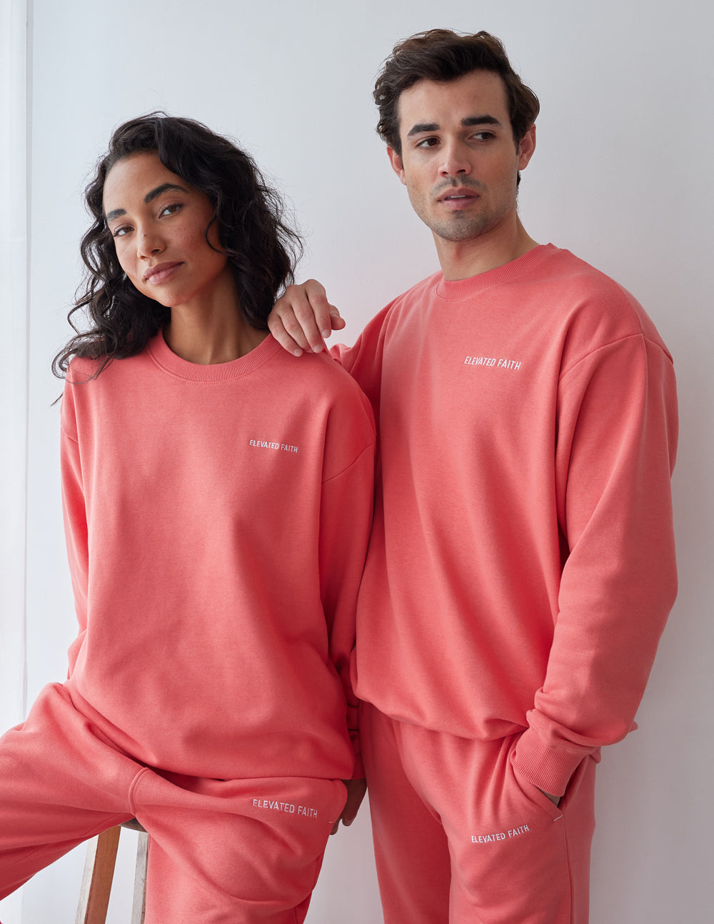 Elevated Faith Basics Canyon Unisex Crewneck — detail close-up