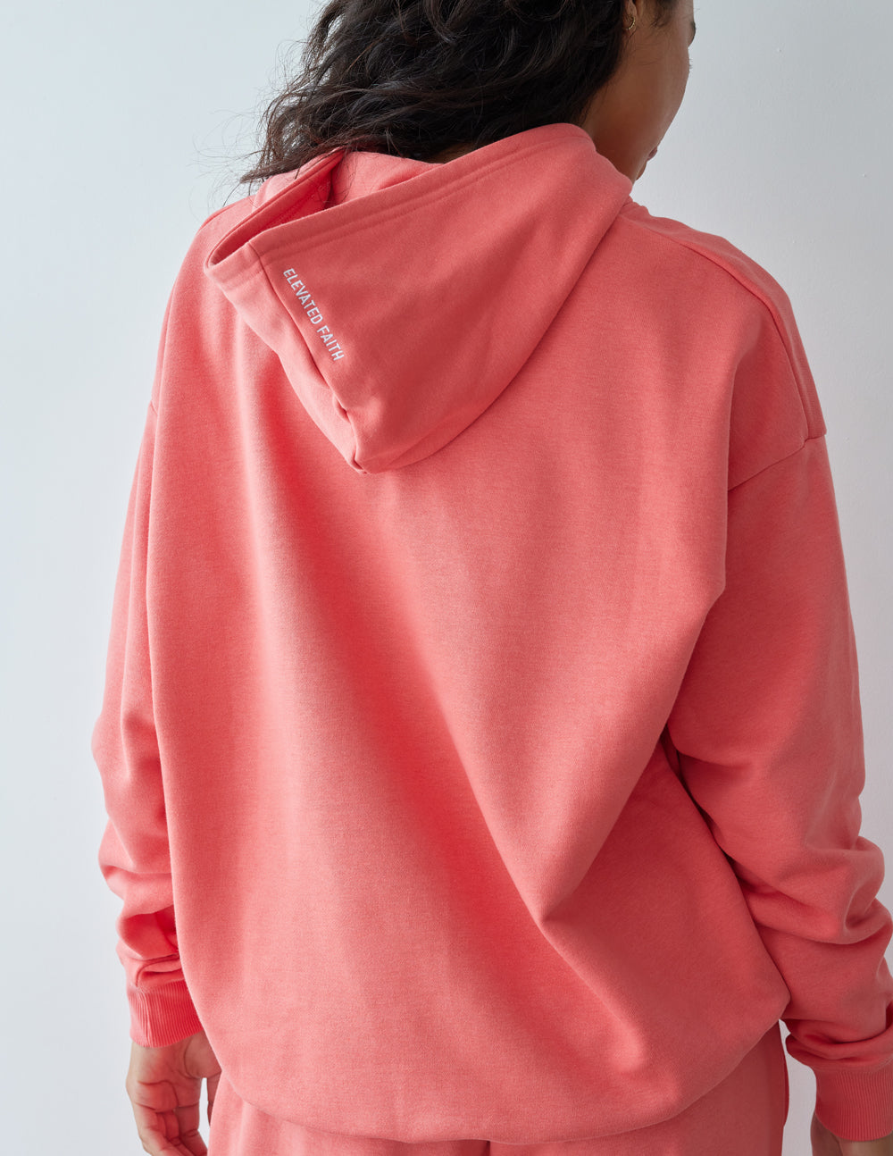 Elevated Faith Basics Canyon Unisex Hoodie — detail close-up