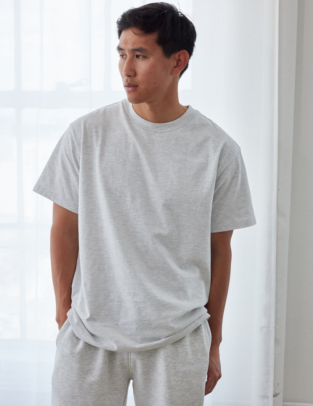Elevated Faith Basics Cloud Grey Unisex Tee — main product shot