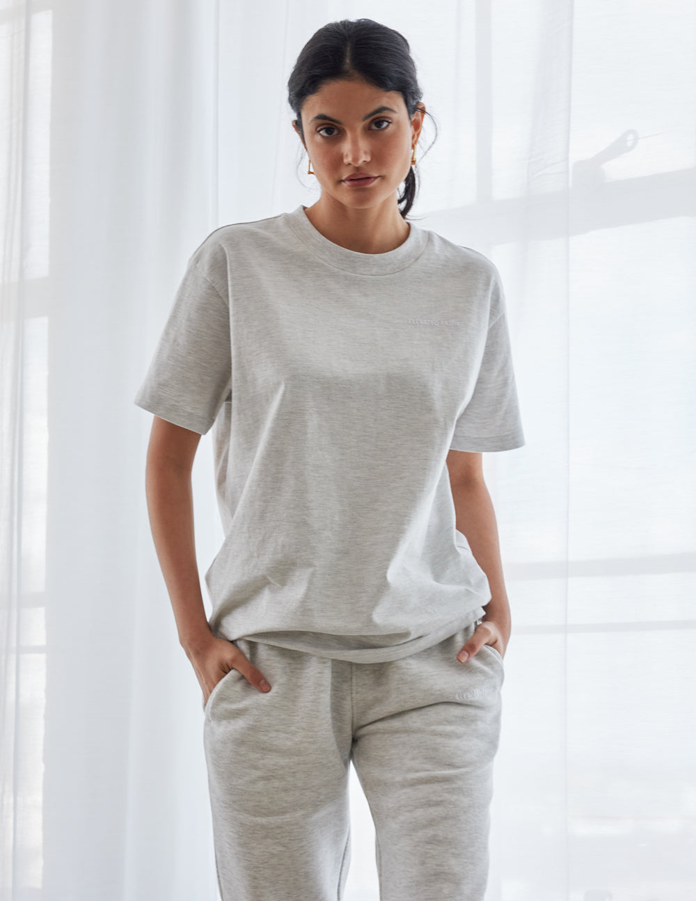 Elevated Faith Basics Cloud Grey Unisex Tee — main product shot