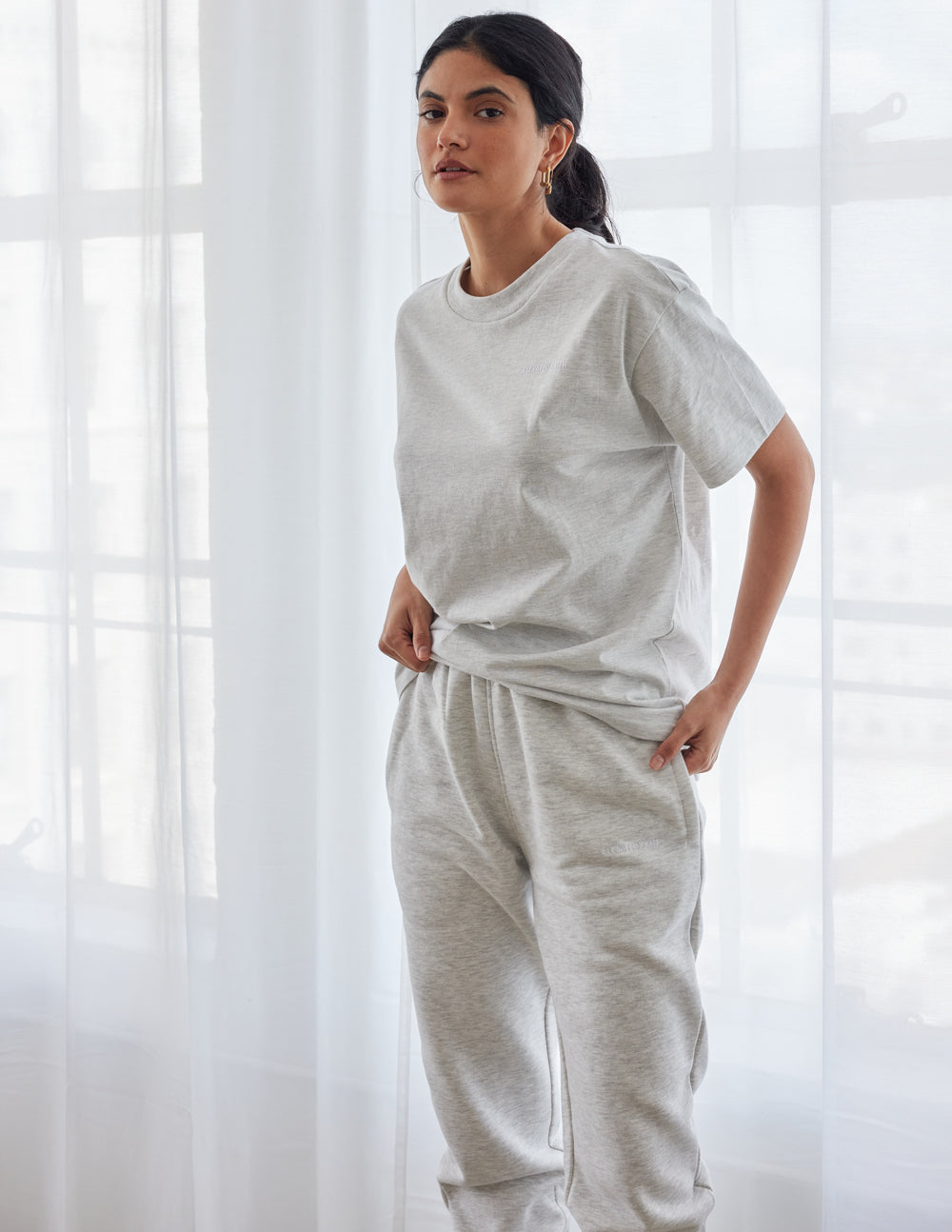 Elevated Faith Basics Cloud Grey Unisex Tee — lifestyle context