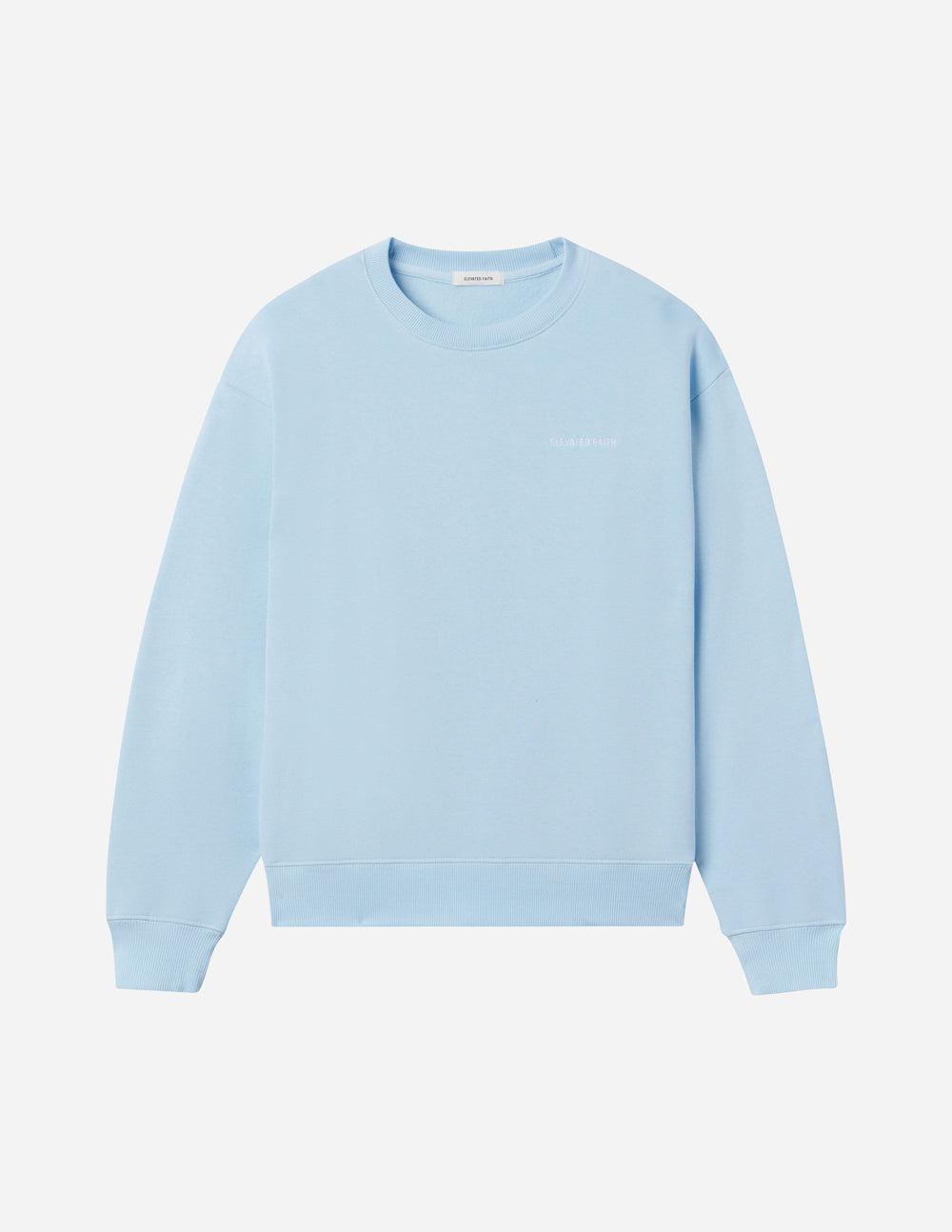 Elevated Faith Basics Dream Blue Unisex Crewneck — side view