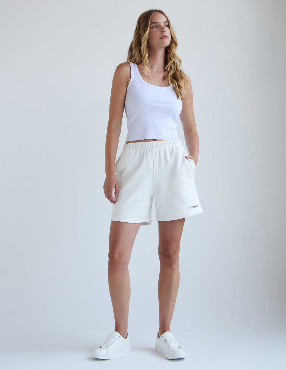 Elevated Faith Basics Ivory Women's Short — side view