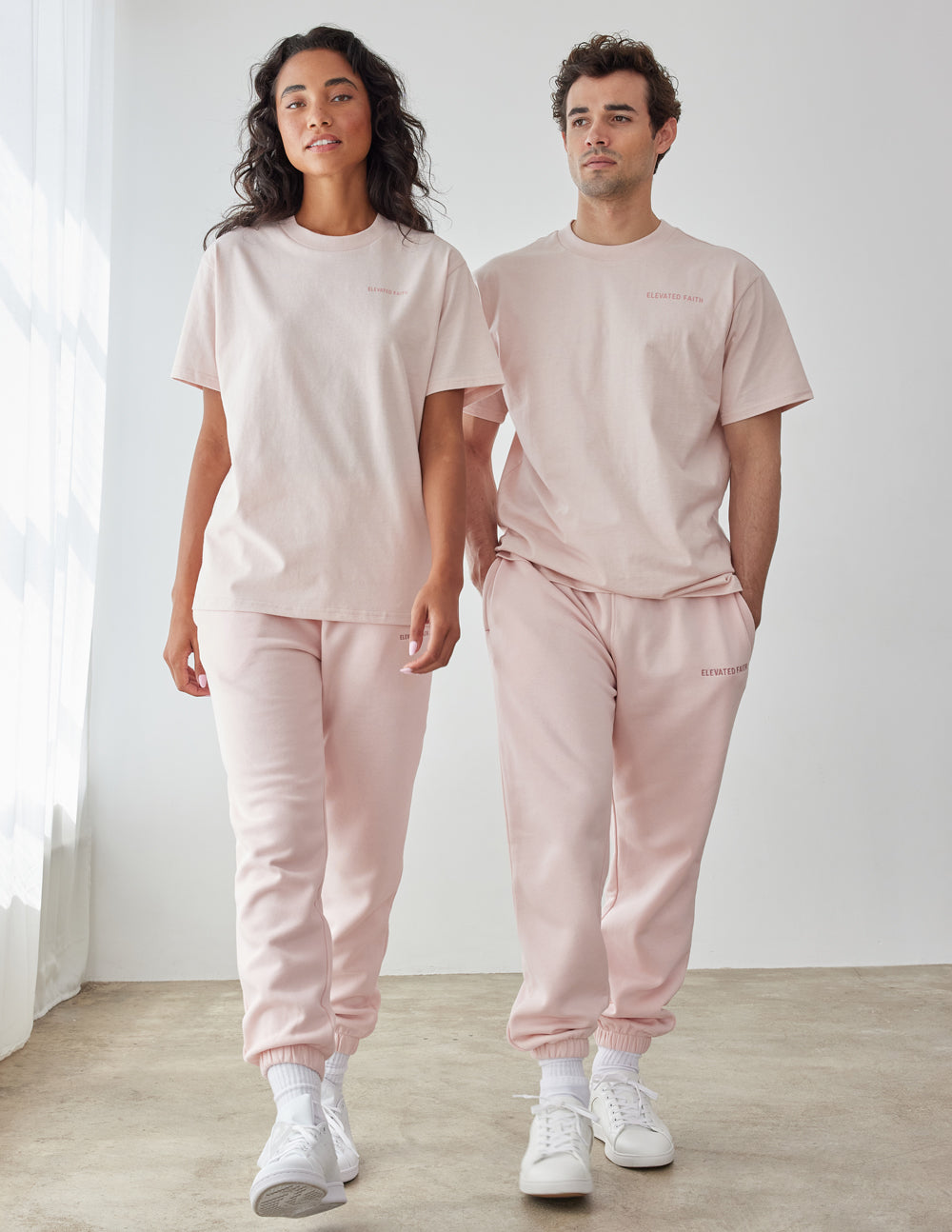 Elevated Faith Basics Lotus Unisex Tee — detail close-up